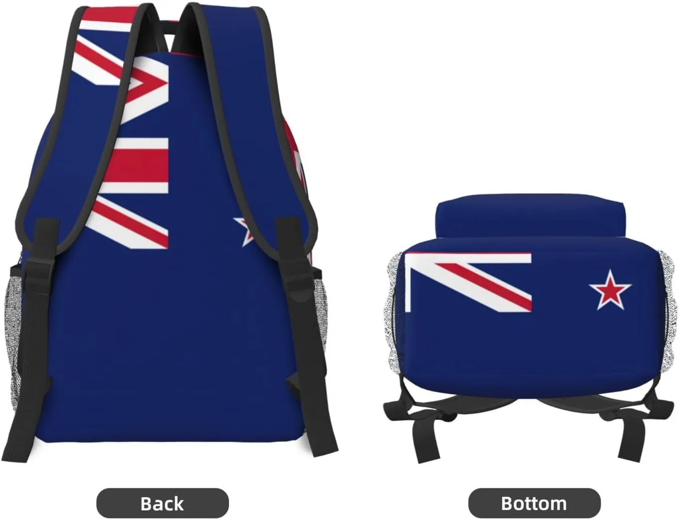 New Zealand Flag Backpacks For Women Men,Travel Laptop Back Pack 16.5 Inch,Work Bag Personal Item Book Bags
