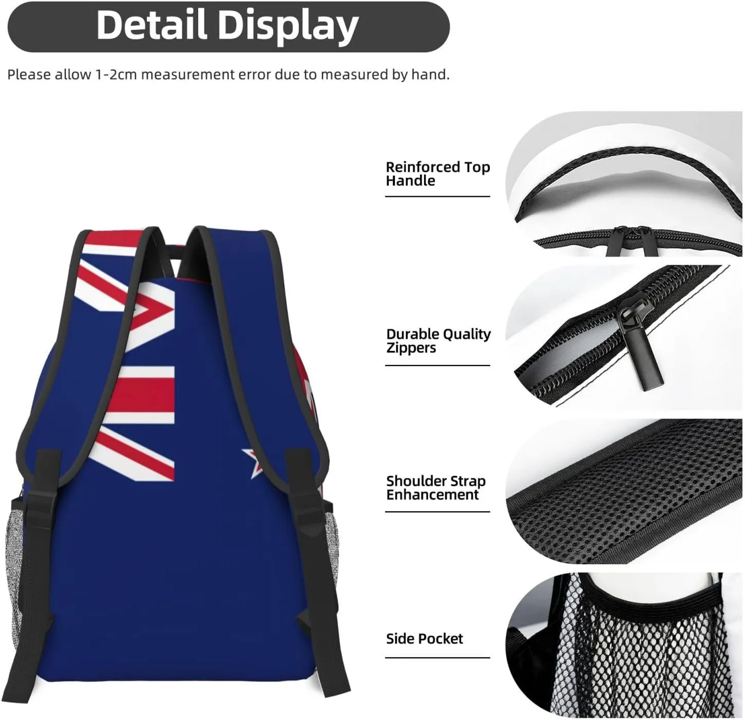 New Zealand Flag Backpacks For Women Men,Travel Laptop Back Pack 16.5 Inch,Work Bag Personal Item Book Bags