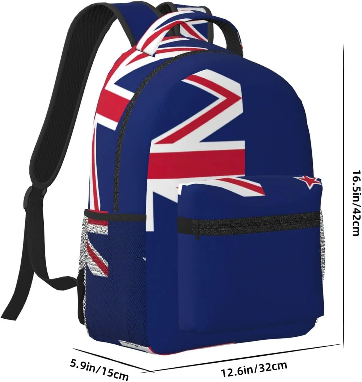 New Zealand Flag Backpacks For Women Men,Travel Laptop Back Pack 16.5 Inch,Work Bag Personal Item Book Bags