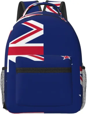 New Zealand Flag Backpacks For Women Men,Travel Laptop Back Pack 16.5 Inch,Work Bag Personal Item Book Bags
