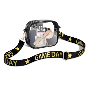 NLCAC Clear Bag for Stadium Events Game Day Clear Stadium Bag Adjustable Straps Crossbody Shoulder Bag for Sports Concerts
