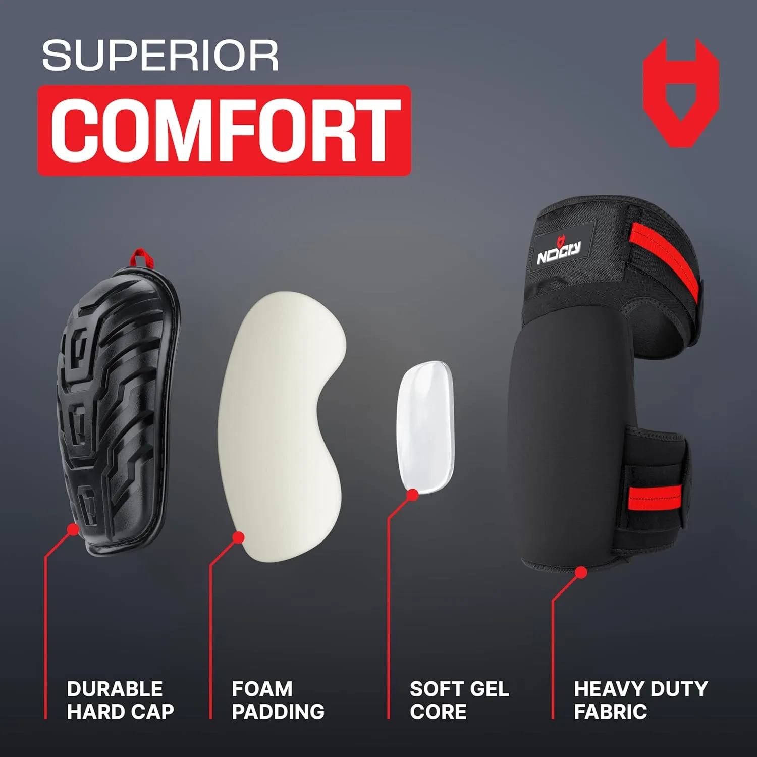 NoCry Professional Knee Pads for Work for Men — Adjustable Thigh and Shin Straps, Heavy-Duty Shell, and Thick Foam & Gel Cushioning — Ideal for Construction and Gardening