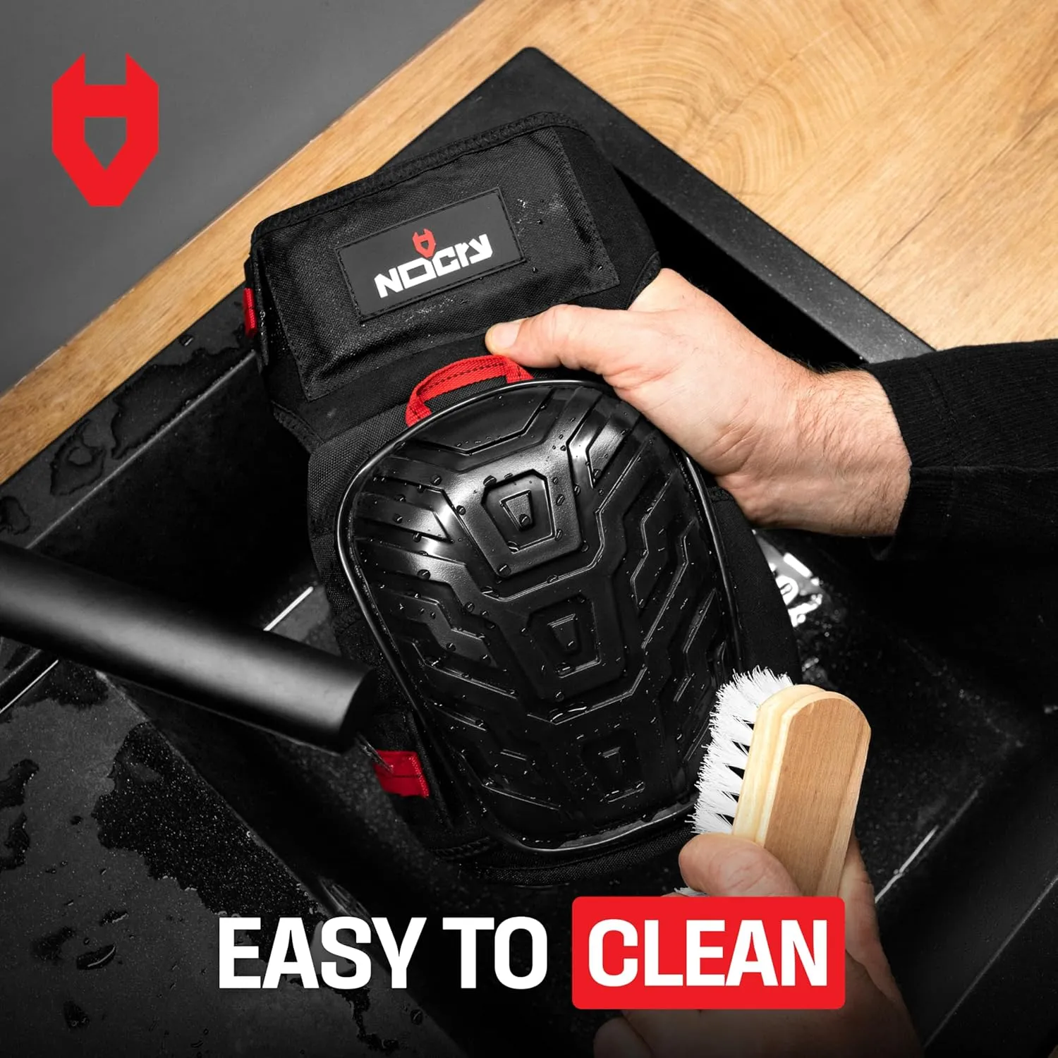 NoCry Professional Knee Pads for Work for Men — Adjustable Thigh and Shin Straps, Heavy-Duty Shell, and Thick Foam & Gel Cushioning — Ideal for Construction and Gardening