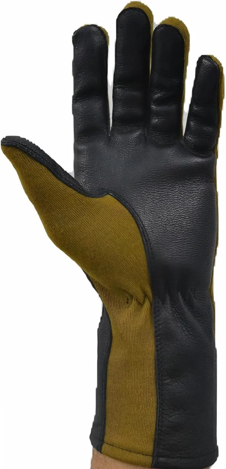 Nomex Flight Gloves, Leather Work Gloves for Men, Soft Durable Sheep Skin Leather Driving, Flying, Gardening Hunting Gloves