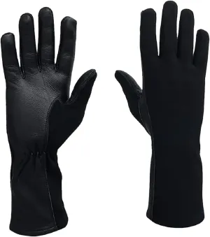 Nomex Flight Gloves, Leather Work Gloves for Men, Soft Durable Sheep Skin Leather Driving, Flying, Gardening Hunting Gloves