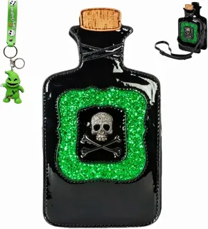 Novelty Handbags Poison Bottle Crossbody Bag Fun Shape Purse Chainstrap Glitter Poison Bottle Purse