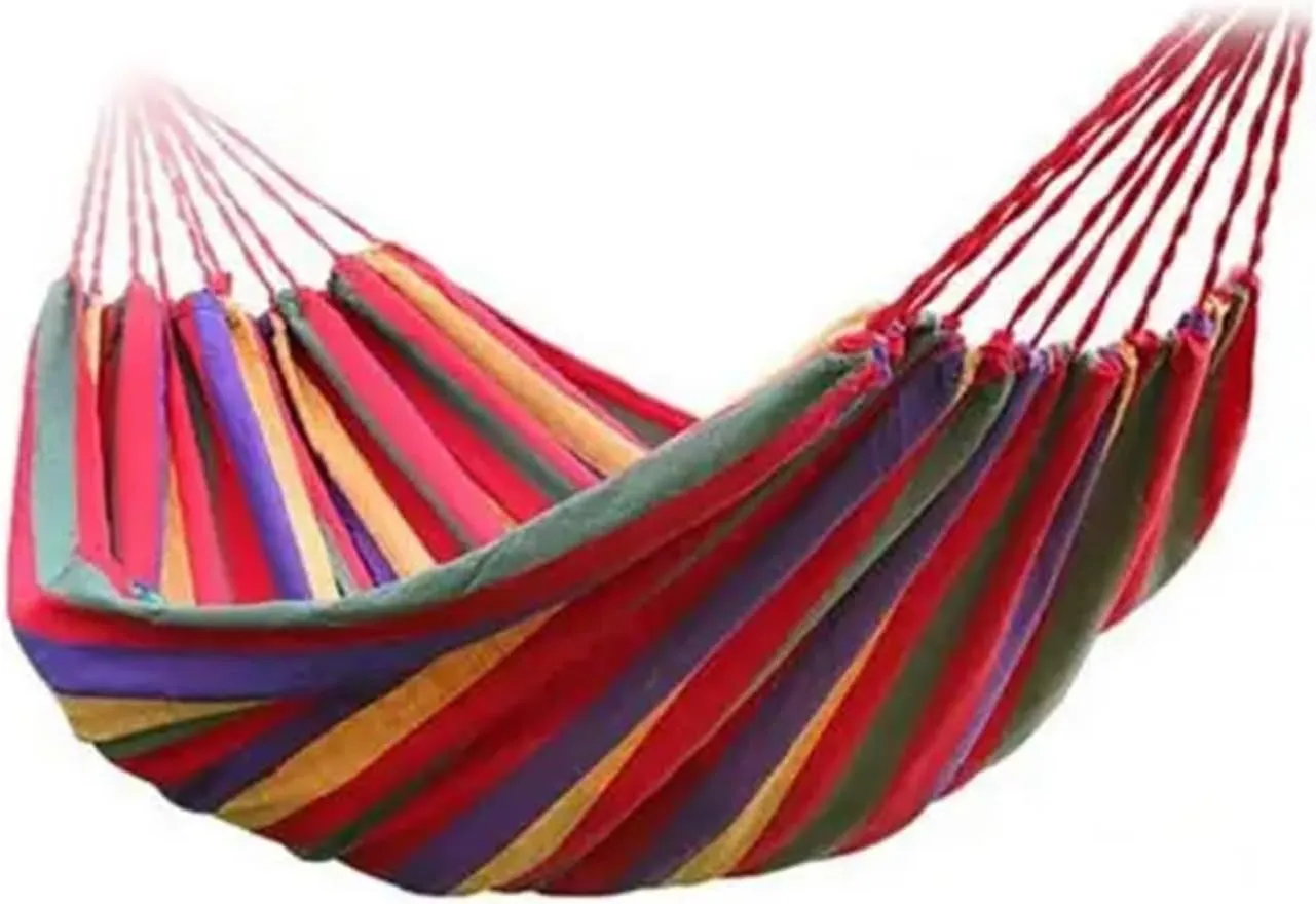 Nylon Parachute Hammock Net 1-2 Person Camping Capacity Fabric Hammock with Tree Straps Portable 102x32 in Outdoor Indoor with Carry Bag Terrace Hammock