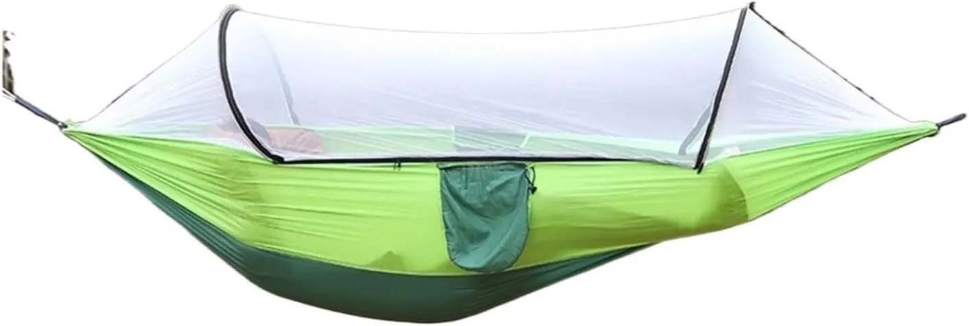 Nylon Parachute Hammock Net Camping Hammock with Mosquito Net Sleeping Tent Hammock Suitable Camping Hammock Outdoor Furniture Garden Terrace Hammock(Style3)