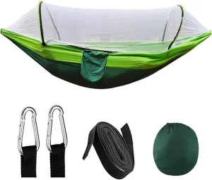 Nylon Parachute Hammock Net Camping Hammock with Mosquito Net Sleeping Tent Hammock Suitable Camping Hammock Outdoor Furniture Garden Terrace Hammock(Style3)