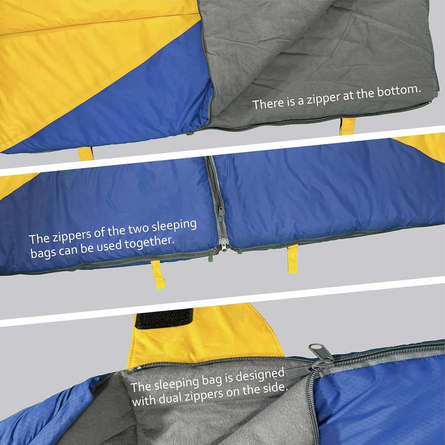 Nylon Sleeping Bag,Blue & Yellow,Flannel Cotton,Portable Tightening Bag Lightweight,Cold Weather Sleeping Bag Waterproof-Warm Camping Hiking Outdoor Travel Hunting