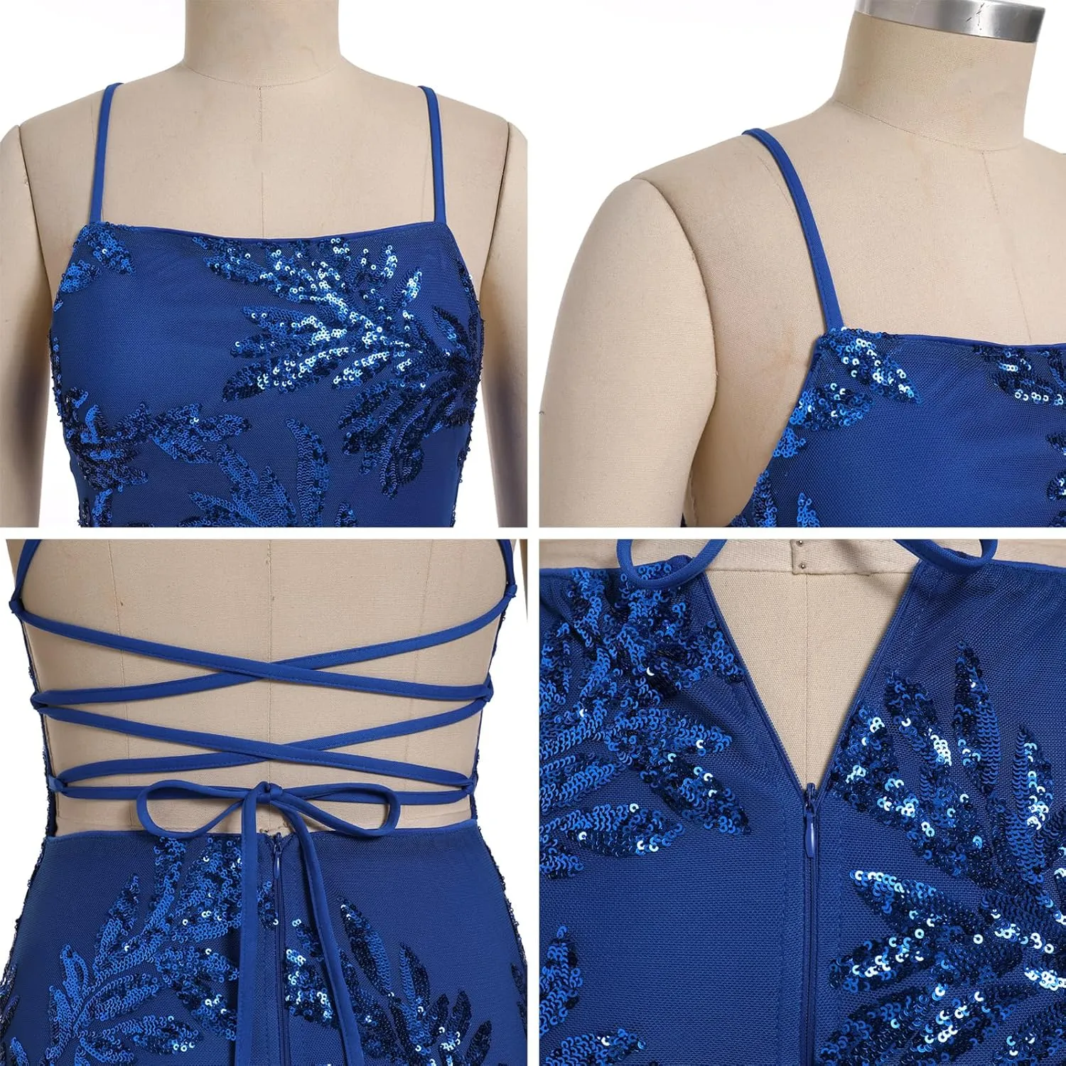 ODIZLI Women's Spaghetti Straps Sparkly Sequins Bodycon Mini Dance Homecoming Dress Party Nightclub