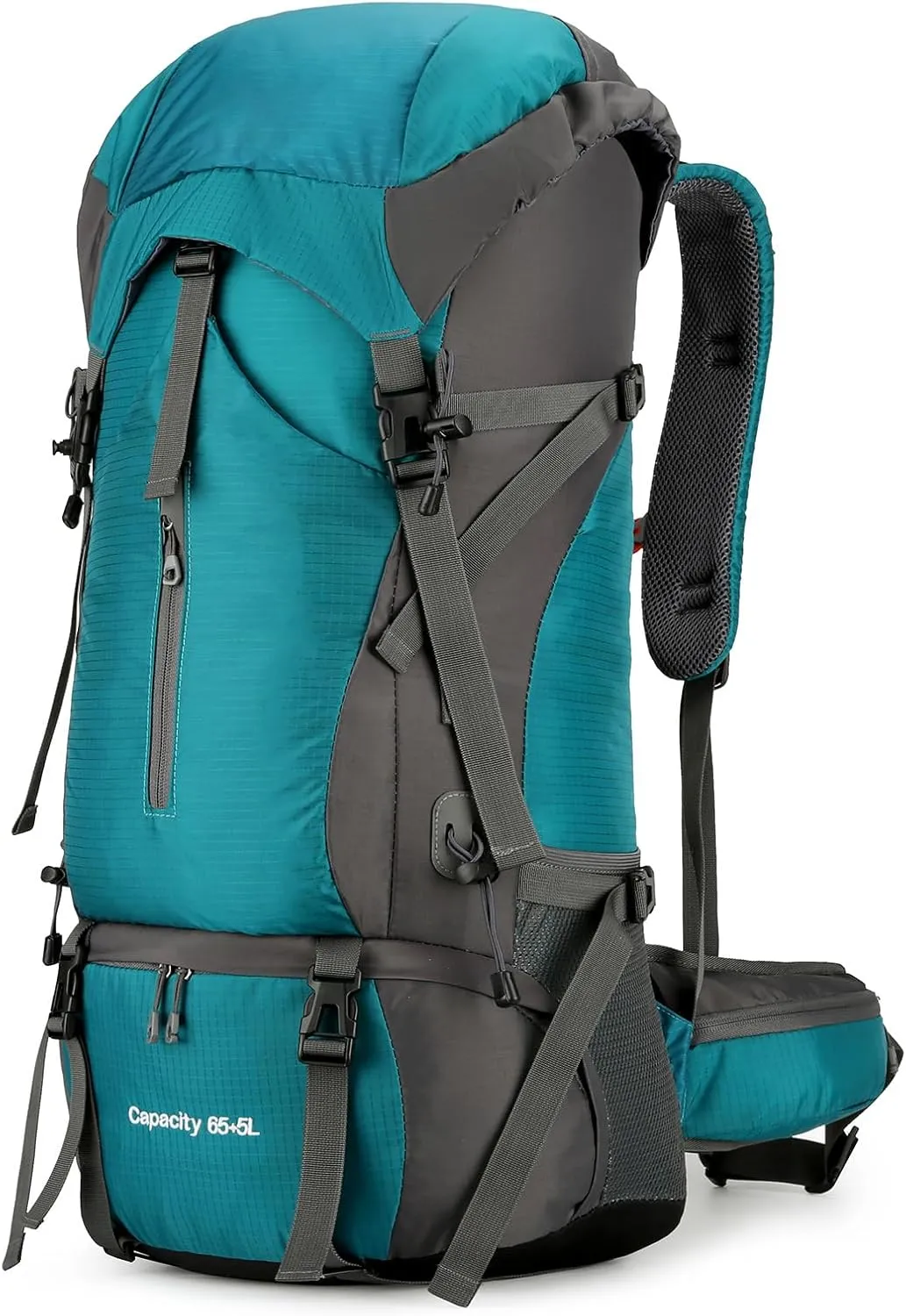 OKYUK 70L Hiking Backpack, Camping Hiking Back Pack, Water Resistant Lightweight Mountain Climbing Bag, Outdoor Camping Sport Daypack with Rain Cover, for Travel, Touring, Cycling (Green, 70L)