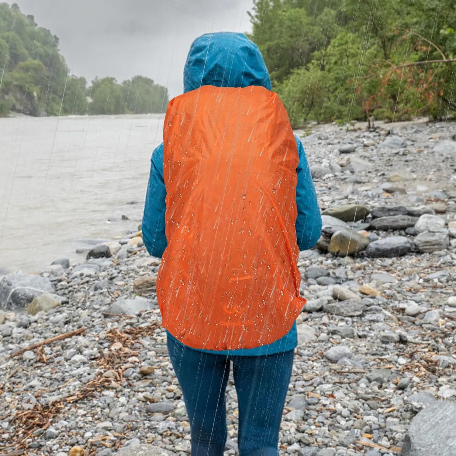 OKYUK 70L Hiking Backpack, Camping Hiking Back Pack, Water Resistant Lightweight Mountain Climbing Bag, Outdoor Camping Sport Daypack with Rain Cover, for Travel, Touring, Cycling (Orange, 70L)