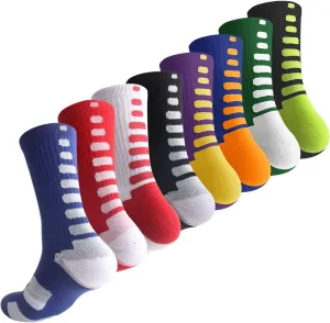 OLCHEE Boys Sock Basketball Soccer Hiking Ski Athletic Outdoor Sports Thick Calf High Crew Socks Multipack