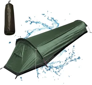 One Man Tent, Ultralight & Waterproof 1 Man Tent, Breathable 1 Person with Fine Mesh, Portable Backpacking with Carry Bag for Hiking Camping Mountaineering Fishing Travel One