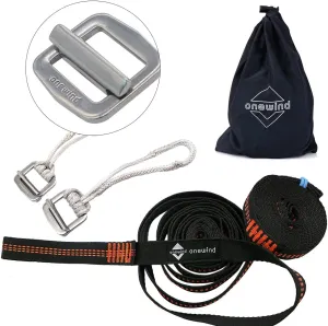 onewind Tree Straps – Camping Hammock Tree Swing Straps Durable Lightweight Set Compact & Easy to Set Up (Orange-N)