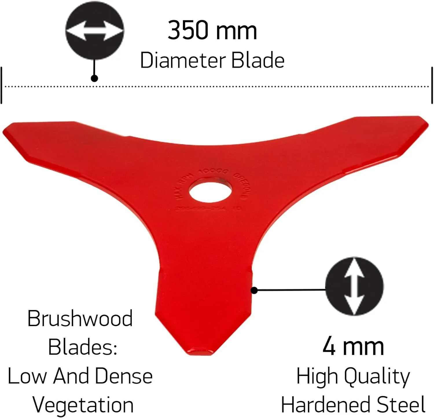 Oregon Universal 3 Tooth Brush Cutter Blade 4.0 x 350mm for Grass and Vegetation in Gardens, Professional and Heavy Duty, Fits All Brushcutters including Husqvarna, Echo, Shindaiwa, Stihl and more