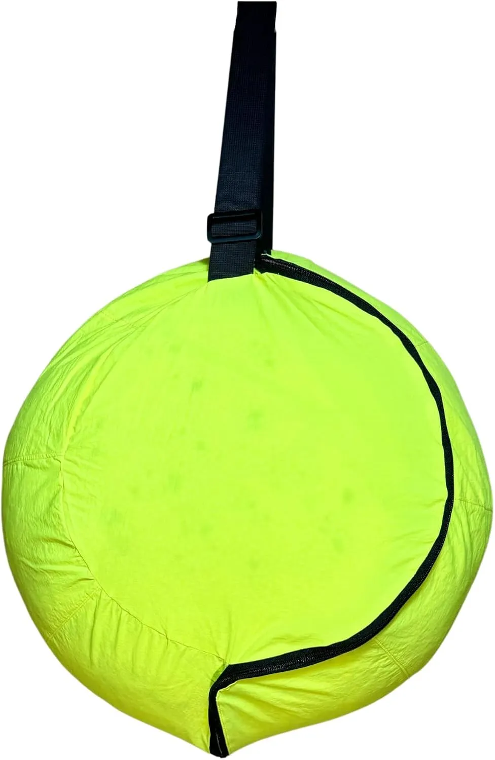 Original Travel-Anywhere Bean Bag - Neon Yellow and Black – Portable Comfort for Reclining at Beach, Picnic, Outdoor Movie, Camping; has Zippered Pouch and Adjustable Strap; fits on a Plane