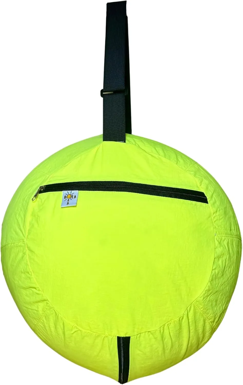 Original Travel-Anywhere Bean Bag - Neon Yellow and Black – Portable Comfort for Reclining at Beach, Picnic, Outdoor Movie, Camping; has Zippered Pouch and Adjustable Strap; fits on a Plane