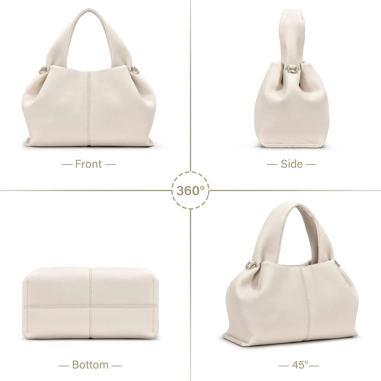 oscaurt Purses and Handbags for Women Trendy Dumpling Cloud Bag Chic PU Leather Tote Shoulder Bag with Removable Strap