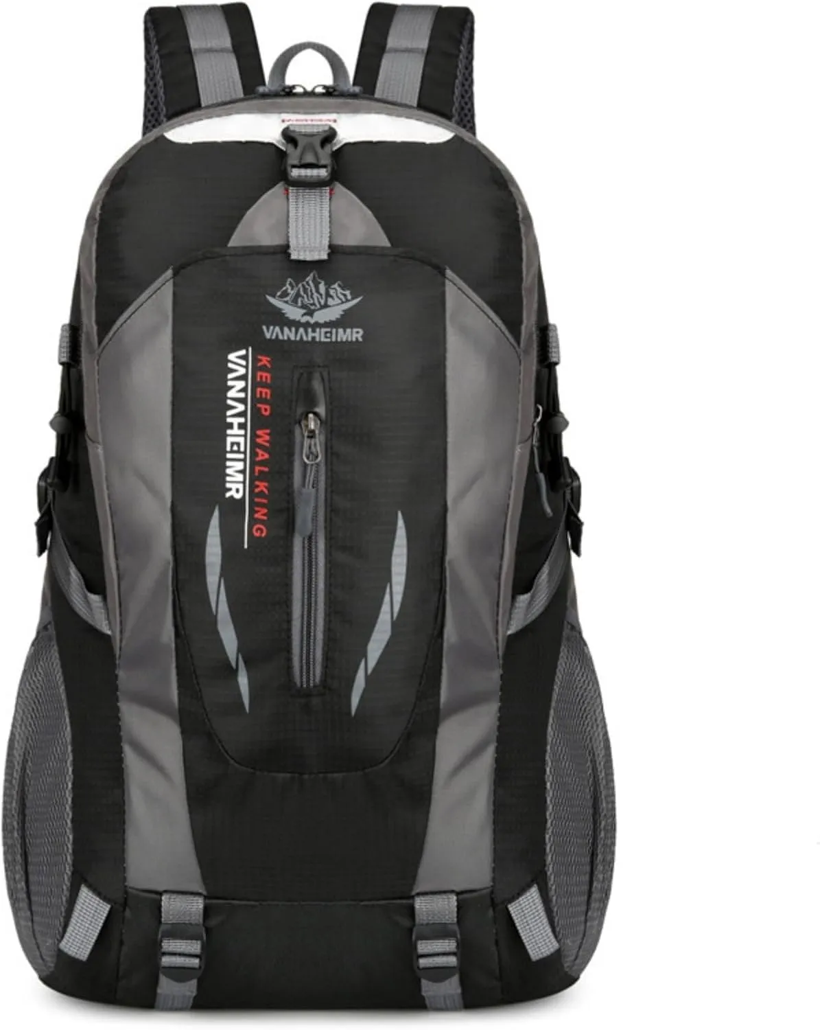 Outdoor backpack, camping mountaineering bag, hiking waterproof, backpack, men's leisure travel sports backpack (Color : Black)
