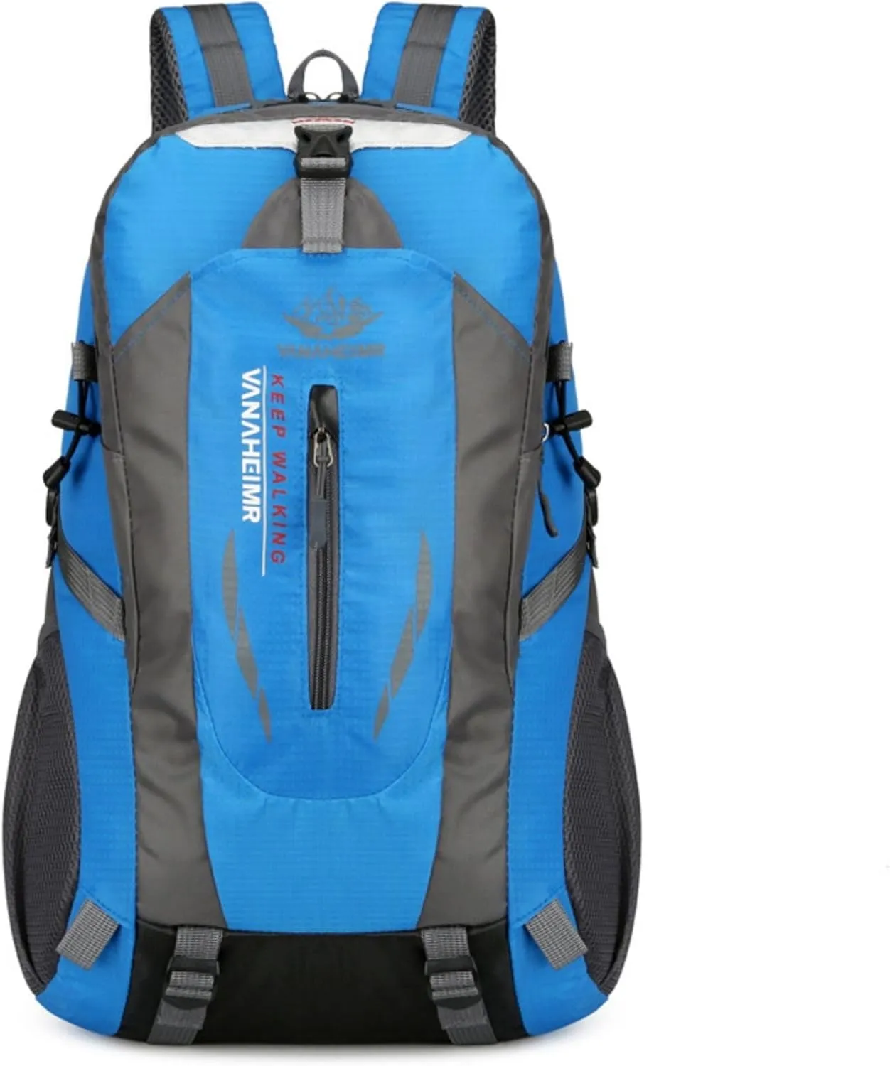 Outdoor backpack, camping mountaineering bag, hiking waterproof, backpack, men's leisure travel sports backpack (Color : Blue)