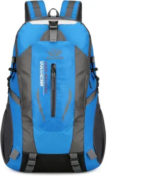 Outdoor backpack, camping mountaineering bag, hiking waterproof, backpack, men's leisure travel sports backpack (Color : Blue)