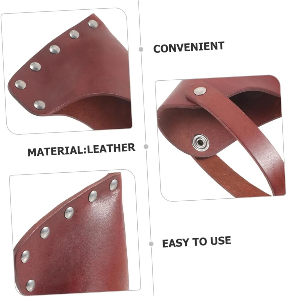 Outdoor Leather Axe Cover Portable Hatchet Protector with Snap Buttons for Camping and Gardening Fit Durable Design for Easy Installation and Removal