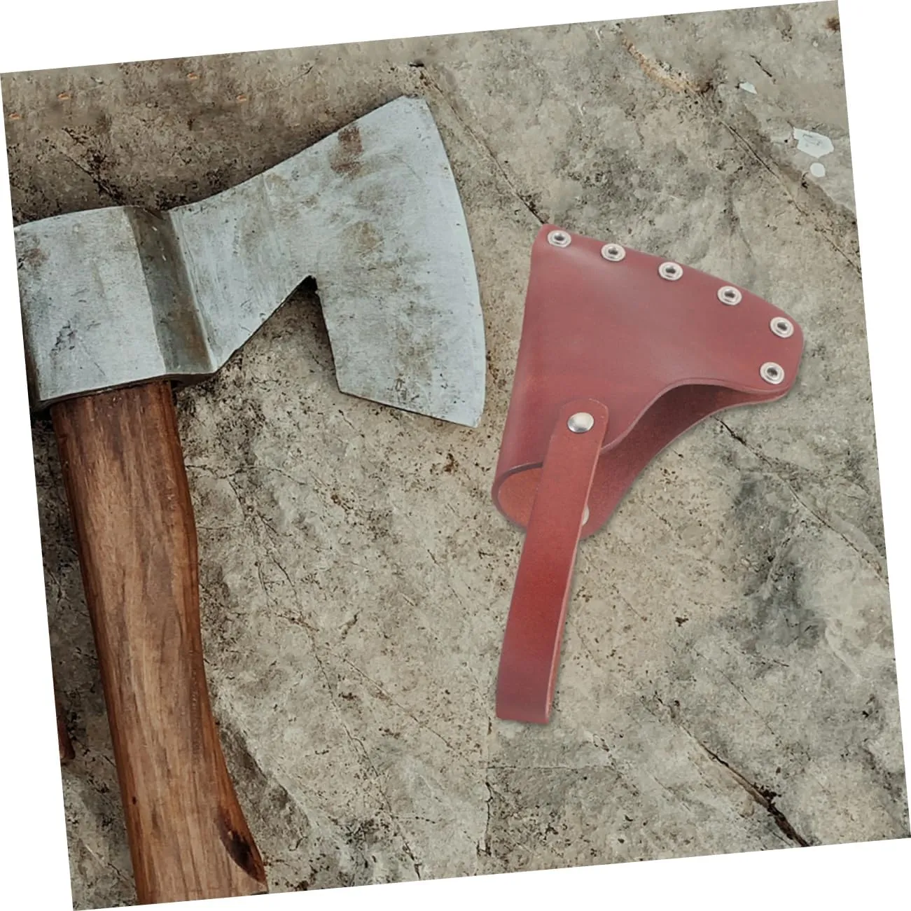 Outdoor Leather Axe Cover Portable Hatchet Protector with Snap Buttons for Camping and Gardening Fit Durable Design for Easy Installation and Removal