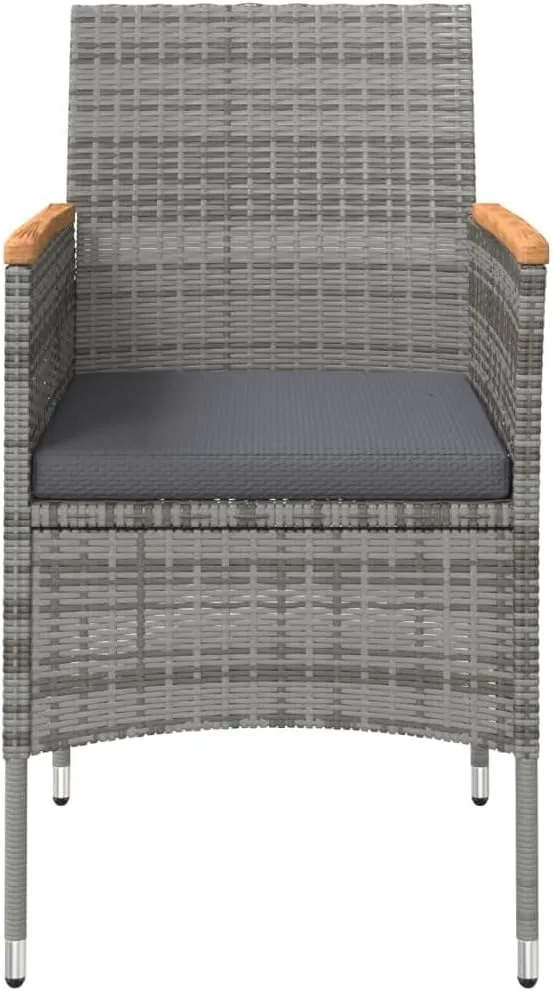 Outdoor Patio Furniture,3 Piece Patio Dining Set with Cushions Gray and BlackDesigned for Camping, Resting, Outdoors.