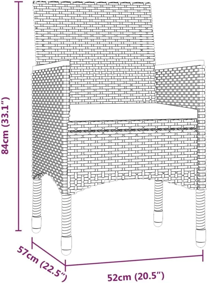 Outdoor Patio Furniture,3 Piece Patio Dining Set with Cushions Gray and BlackDesigned for Camping, Resting, Outdoors.