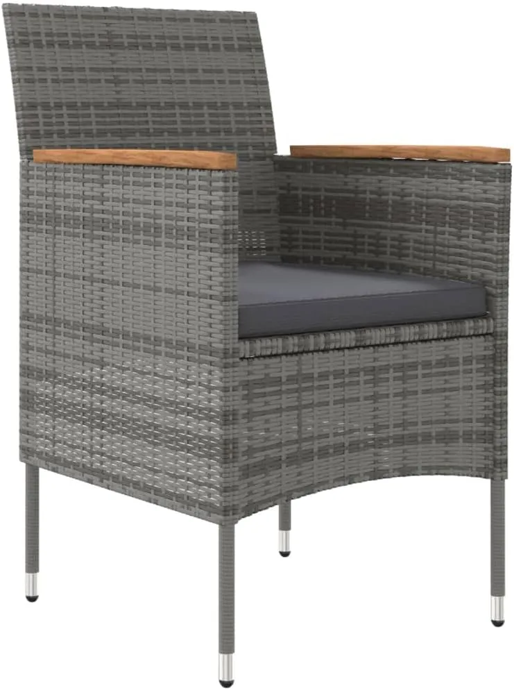 Outdoor Patio Furniture,3 Piece Patio Dining Set with Cushions Gray and BlackDesigned for Camping, Resting, Outdoors.