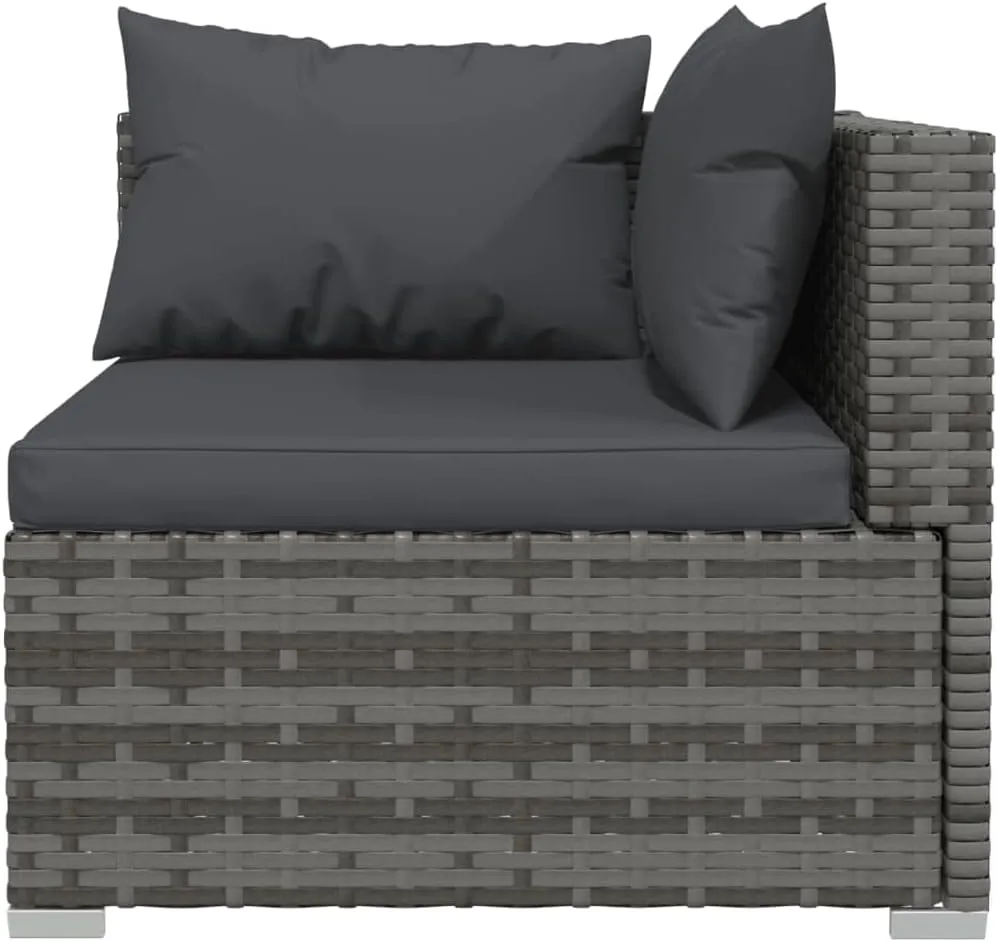 Outdoor Patio Furniture,6 Piece Patio Lounge Set with Cushions Poly Rattan GrayDesigned for Camping, Resting, Outdoors.