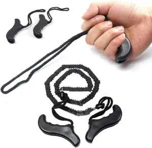 Outdoor Survival Pocket Emergency Hand Chain Saw Gardening Camping Hiking Kit - (Color: Black)