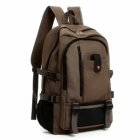 Outdoor Travel Camping Bag Computer Bag Mountaineering Bag Large Capacity Backpack for Men Canvas High School Backpacks