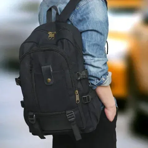 Outdoor Travel Camping Bag Computer Bag Mountaineering Bag Large Capacity Backpack for Men Canvas High School Backpacks