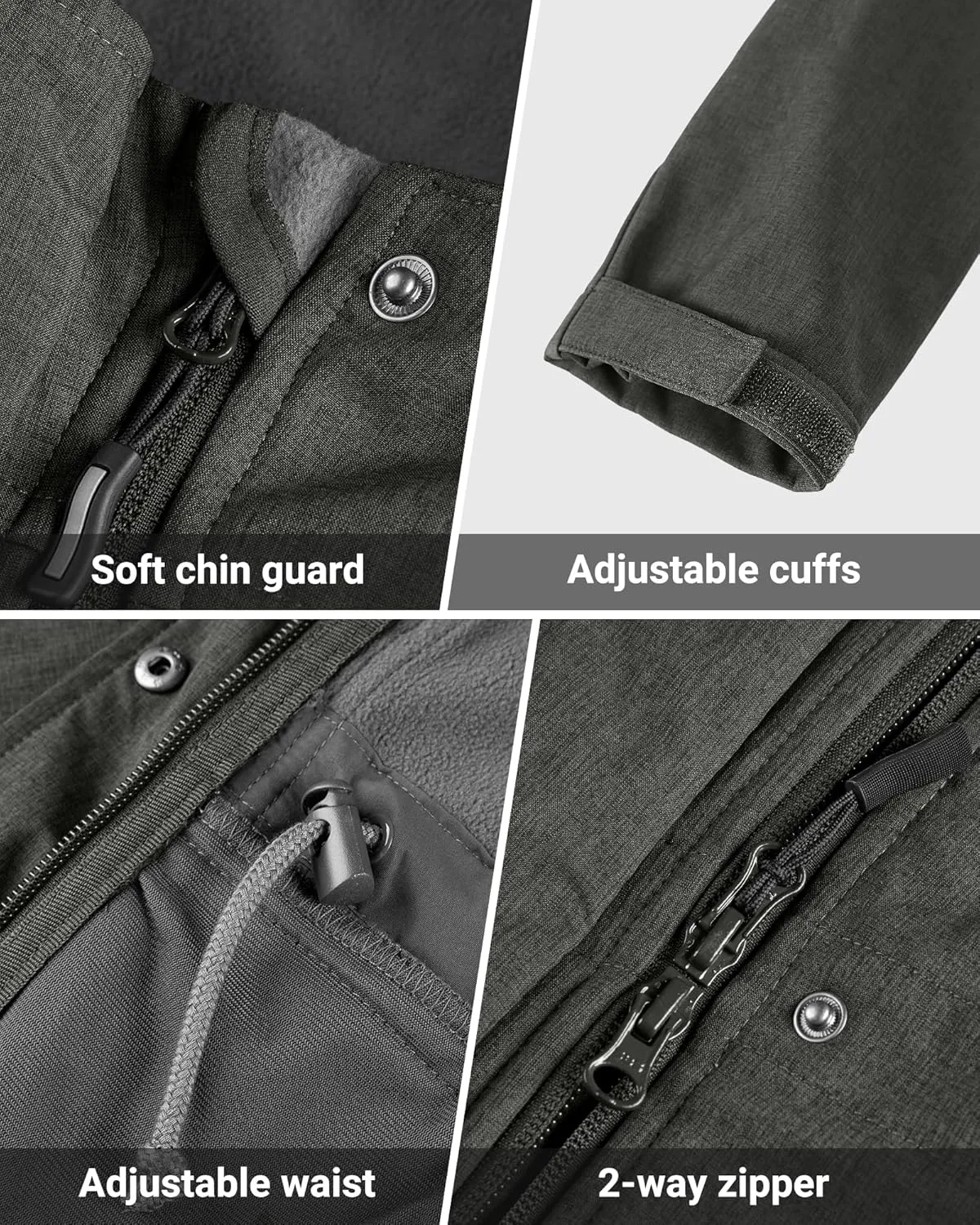 Outdoor Ventures Women's Lightweight Waterproof Fleece Lined Hooded Softshell Rain Jacket, Warm Windbreaker Long Coat