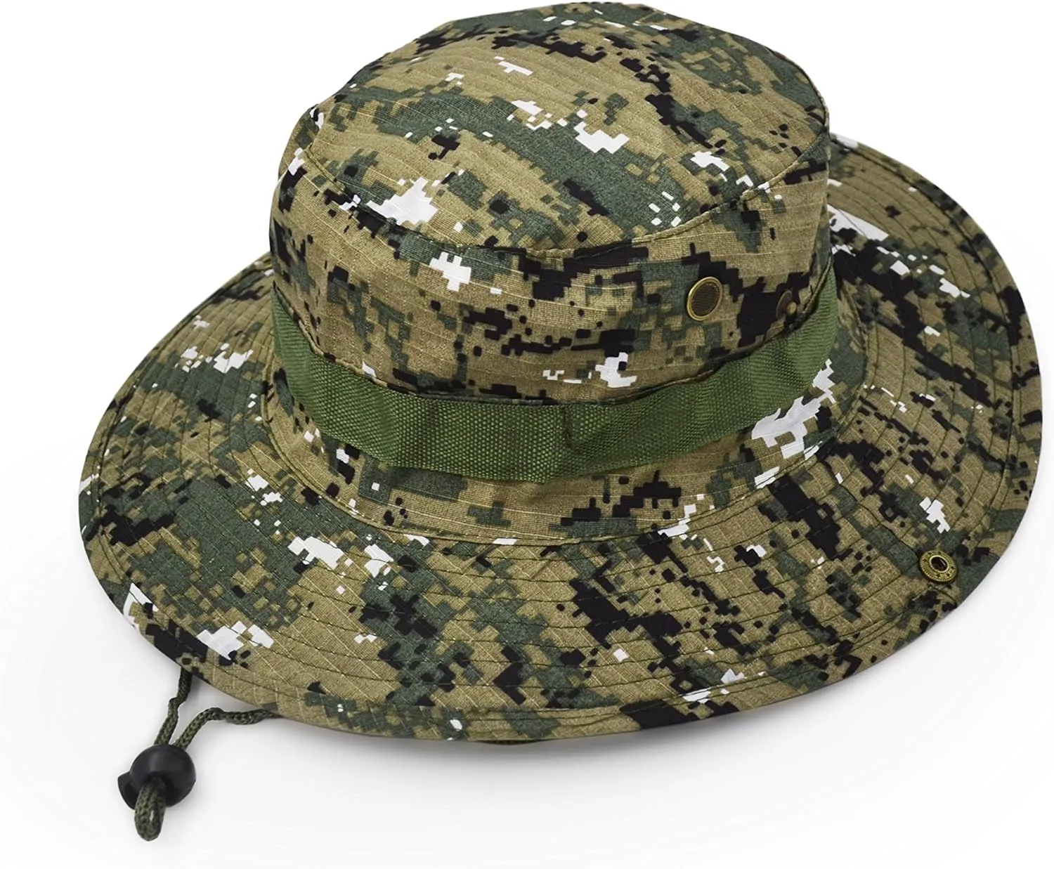 Outdoor Wide Brim Sun Protect Hat, Classic US Combat Army Style Bush Jungle Sun Cap for Fishing Hunting Camping