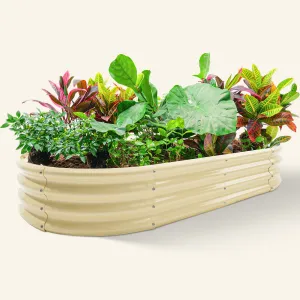 Oval 6x3x1ft Galvanized Raised Garden Bed