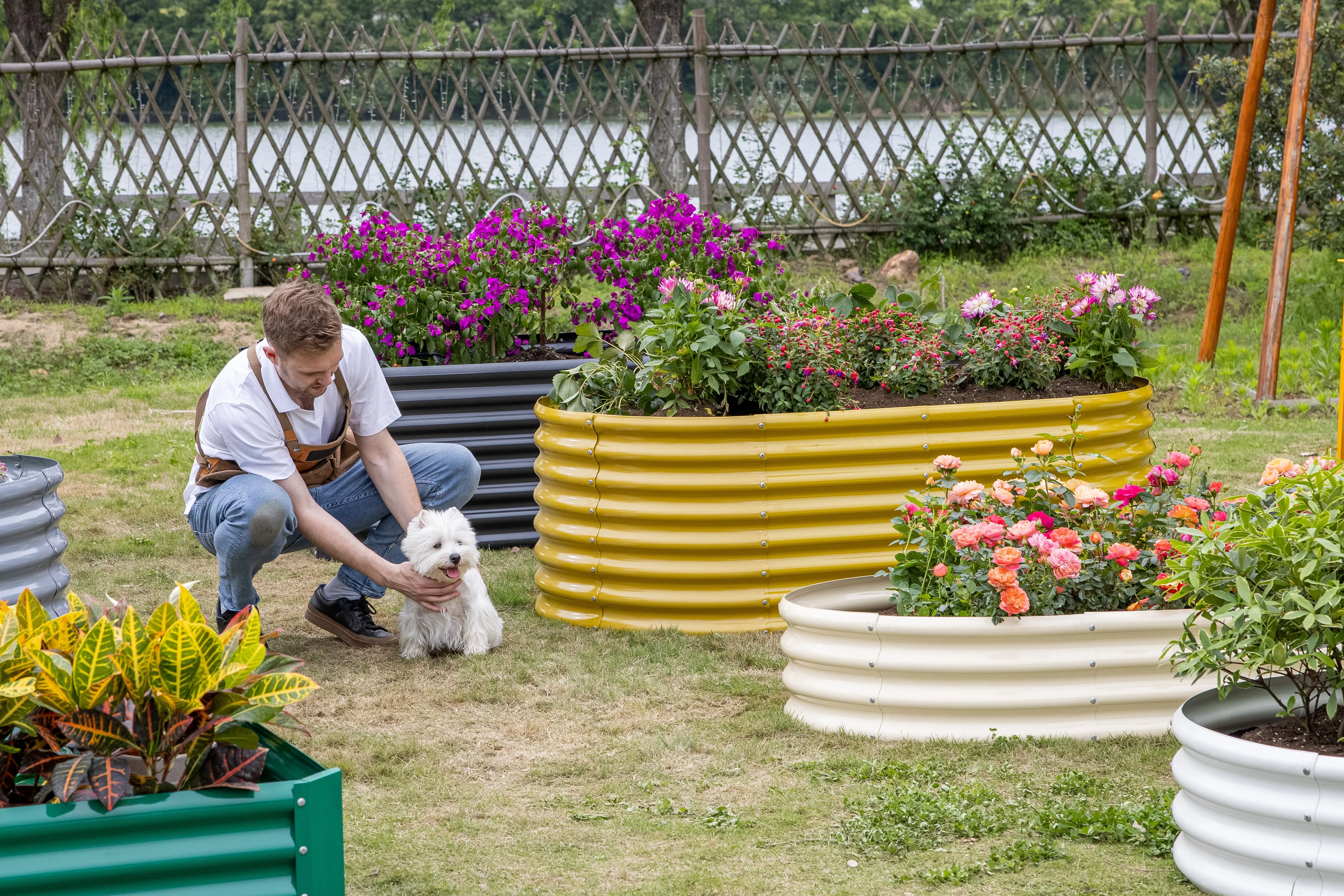 Oval 8x4x1ft Galvanized Raised Garden Bed