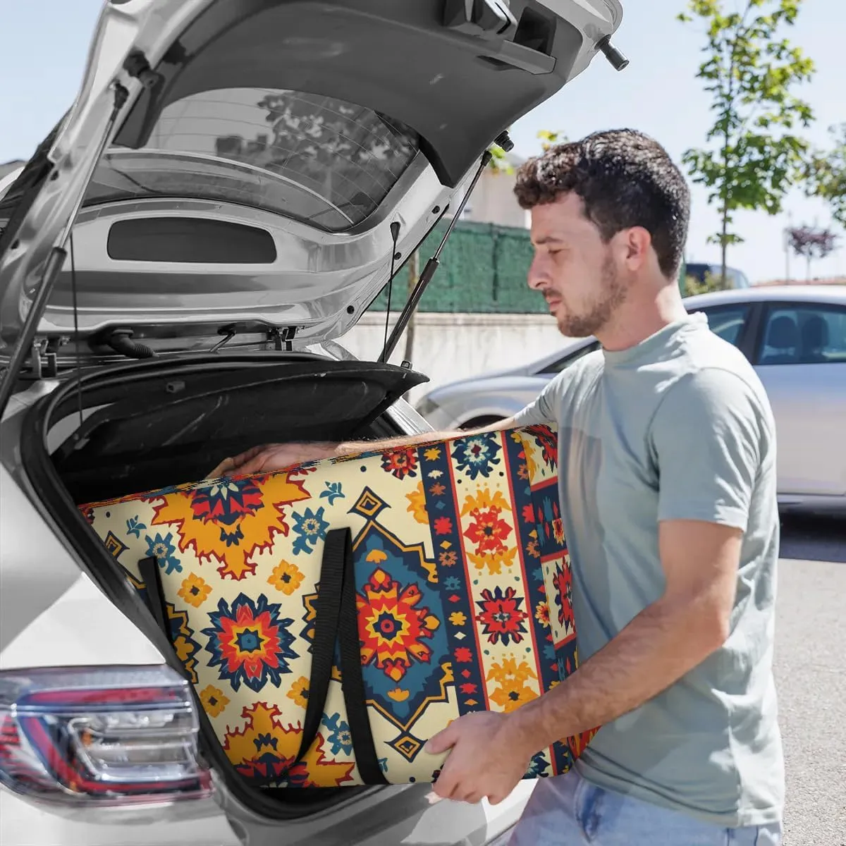 Oversized Moving Bags Aztec Ethnic Geometric Waterproof Storage Totes Large Storage Bags for Clothes Packing Bags for Moving Travel & Clothes Storage