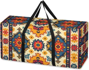 Oversized Moving Bags Aztec Ethnic Geometric Waterproof Storage Totes Large Storage Bags for Clothes Packing Bags for Moving Travel & Clothes Storage
