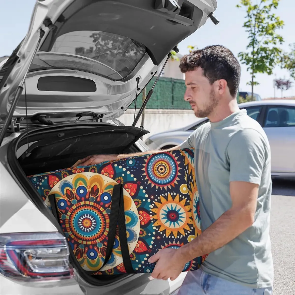 Oversized Moving Bags Bohemia Mandala Waterproof Storage Totes Large Storage Bags for Clothes Packing Bags for Moving Travel & Clothes Storage