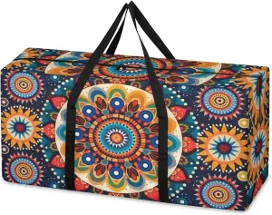 Oversized Moving Bags Bohemia Mandala Waterproof Storage Totes Large Storage Bags for Clothes Packing Bags for Moving Travel & Clothes Storage