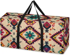 Oversized Moving Bags Ethnic Aztec Geometric Waterproof Storage Totes Large Storage Bags for Clothes Packing Bags for Moving Travel & Clothes Storage