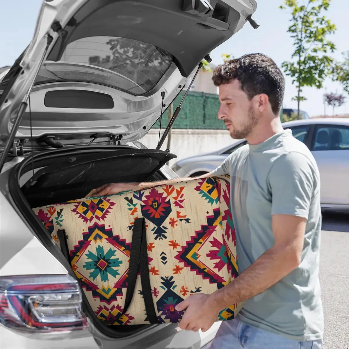Oversized Moving Bags Ethnic Aztec Geometric Waterproof Storage Totes Large Storage Bags for Clothes Packing Bags for Moving Travel & Clothes Storage