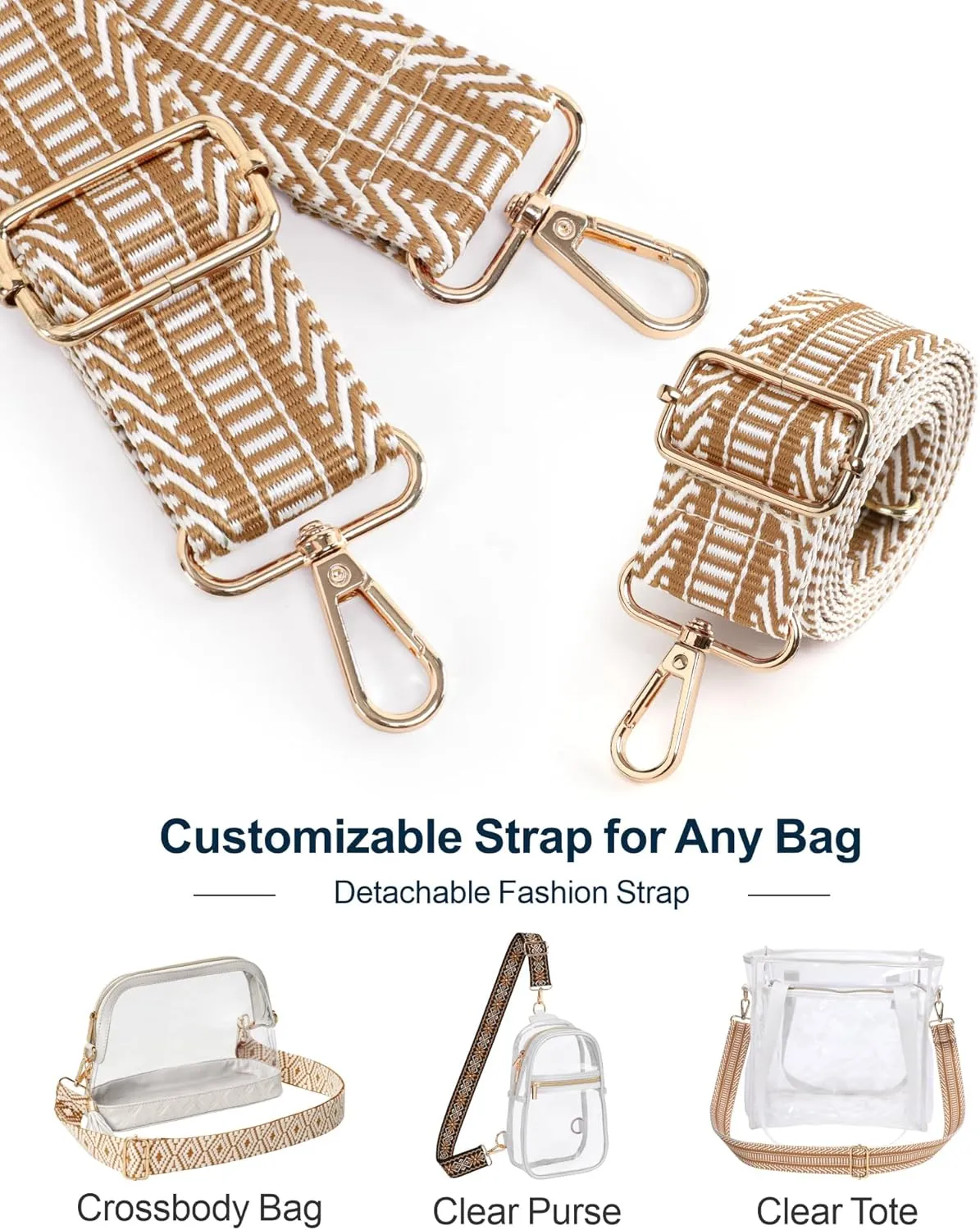 PACKISM Clear Bag for Stadium Events - Cute Clear Purse for Women Crossbody & Adjustable Chain for Sports Games Concerts
