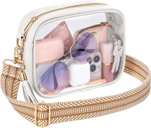 PACKISM Clear Bag for Stadium Events - Cute Clear Purse for Women Crossbody & Adjustable Chain for Sports Games Concerts