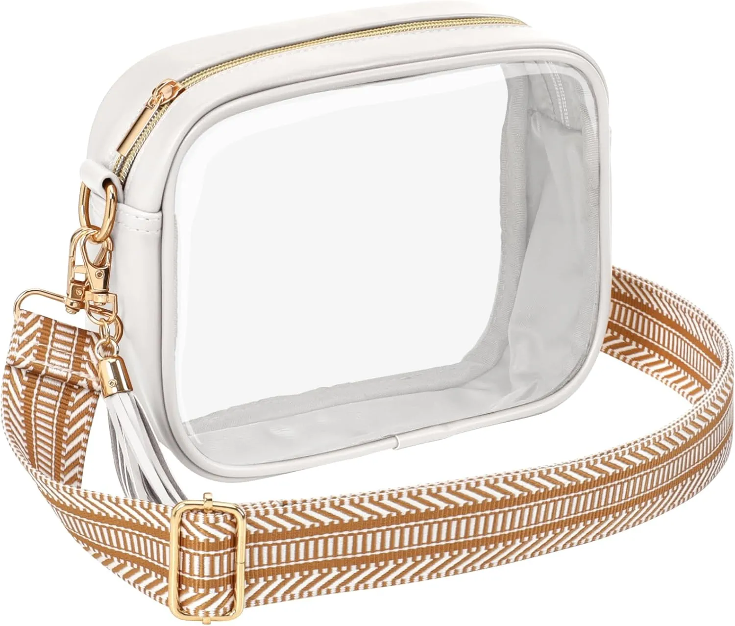 PACKISM Clear Bag for Stadium Events - Cute Clear Purse for Women Crossbody & Adjustable Chain for Sports Games Concerts