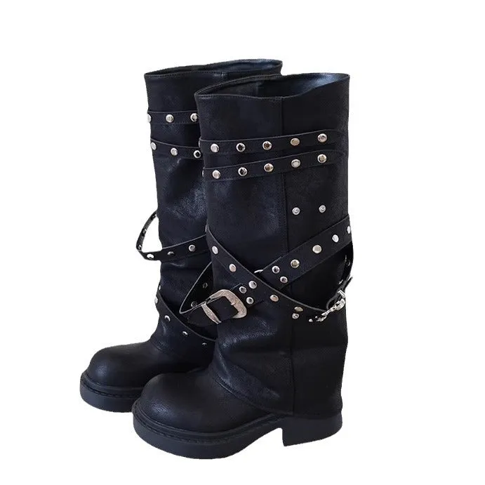 Pantyhose Vintage Round Toe Niche Design Women's Shoes